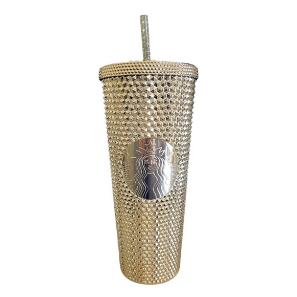 Starbucks Holiday 2022 Tumbler Gold Studded 24 oz Venti New Xmas Drink Glam - Picture 1 of 4